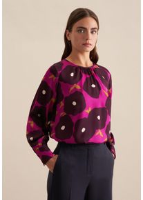 Seidensticker Damen Shirtbluse "Schwarze Rose", pink, Gr. 34, gemustert, 100% Viskose, Blusen, Langarm Rundhals Druck