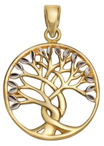 Firetti Damen Ketten-Anhänger "Schmuck Geschenk Gold 375 Halsschmuck Anhänger Lebensbaum", Gelbgold 375, 1,10 g, gold, Gelbgold 375, Schmuckanhänger