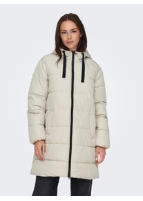 Only Damen Steppmantel "ONLCLAIR PUFFER HOOD COAT OTW CC", grau, modisch, Gr. L, unifarben, Steppware, Obermaterial: 100% Polyester, Mäntel