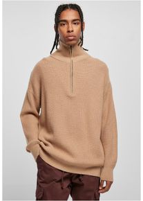 Urban Classics Herren Sweater "Urban Classics Herren Oversized Knitted Troyer", beige, Gr. XL, unifarben, 52% Viskose, 28% Polyester, 20% Polyamid,