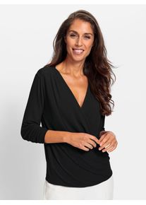 Heine Damen Langarmshirt "Shirt", schwarz, Gr. 44, unifarben, 95% Polyester, 5% Elasthan, Shirts