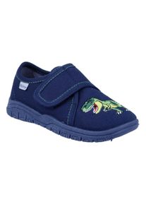 Richter Kinder Hausschuh "Mailo WMS: Mittel", Gr. 25atlantic sttyrannos dino, Baumwolle, animal-print, casual, Schuhe, Dinoschuh mit Klettverschluss,