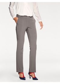 Heine Damen Stretch-Hose, grau, Gr. 20, unifarben, 62% Polyester, 33% Viskose, 5% Elasthan, Hosen