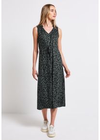 Street One Damen Midikleid, grün, casual, Gr. 42, bedruckt, Stoff, 100% Viskose, Kleider, mit Print
