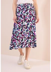 Cecil Damen Midirock, weiß, casual, Gr. XXL, bedruckt, Web, Obermaterial: 88% Viskose, 12% Nylon, Röcke, mit grafischem Muster