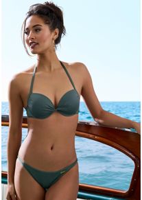 Lascana Damen Bikini-Hose "Italy", grün, Gr. 32, unifarben, Microfaser, Polyamid, Microfaser, Badehosen, in knapper Brasilien-Form