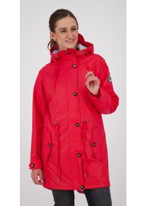 DEPROC Active Damen Regenjacke "Friesennerz ankerglutliebe WOMEN", rot, casual, Gr. 46, Obermaterial: 100% Polyurethan; Futter: 100% Polyester,