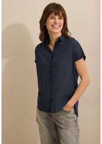 Cecil Damen Hemdbluse, blau, casual, Gr. XXL, unifarben, Web, 100% Baumwolle, Blusen, aus reiner Baumwolle