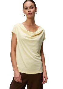Zero Damen T-Shirt "Zero Jerseyshirt mit Wasserfallausschnitt", beige, casual, Gr. 44, clean, Jersey, Obermaterial: 70% Modal, 30% Polyester.