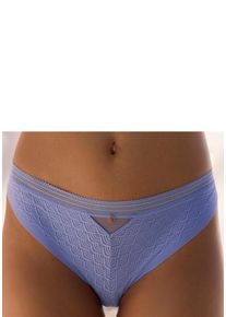 Lascana Damen String, Gr. 48, blau, Spitze, Obermaterial: 81% Polyamid, 19% Elasthan, Unterhosen, aus Spitze in moderner Optik mit extraflachen Kanten