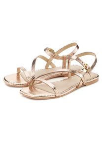 Lascana Damen Sandale "Sommerschuh", Gr. 38, gold, Obermaterial: 100% Ziegenleder. Futter: 100% Ziegenleder. Decksohle: 100% Ziegenleder. Laufsohle: