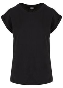 Urban Classics Herren Kurzarmshirt "Urban Classics Damen Ladies Extended Shoulder Tee", schwarz, casual, Gr. S, unifarben, 100% Baumwolle, Shirts