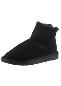 Tamaris Damen Winterboots, Gr. 38, schwarz, Veloursleder, unifarben, casual, Schuhe, zum Schlupfen