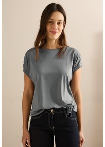 Cecil Damen T-Shirt, grau, Basic, Gr. XL, unifarben, Web, Stoff, 50% Baumwolle, 50% Modal, Shirts, mit Tunnelzug am Saum