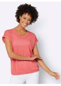 Casual Looks Damen Kurzarmshirt "Shirt", orange, Gr. 38, unifarben, 97% Polyester, 3% Elasthan, Shirts