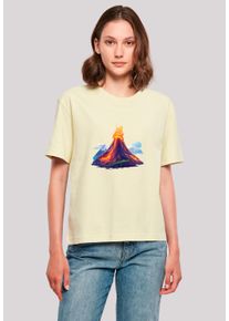 F4NT4STIC Damen T-Shirt "Vulkanausbruch", gelb, casual, Gr. XXL, Obermaterial: 100% Baumwolle, Shirts, Premium Qualität