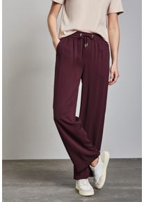 Street One Damen Stoffhose, rot, casual, Gr. 44, unifarben, Stoff, 100% Viskose, Hosen, im Loose Fit