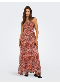 Only Damen Maxikleid "ONLELENA VIKKI LIFE STRAP ANK DRESS WVN"langoustino aop:cool indie, modisch, Gr. S, bedruckt, Web, Obermaterial: 100%