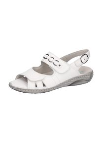 Waldläufer WALDLÄUFER Damen Sandale "GARDA", Gr. 7,5, weiß, Nappaleder, unifarben, klassisch, Schuhe, Klettschuh, Sandalette, Sommerschuh in Bequemweite G (=