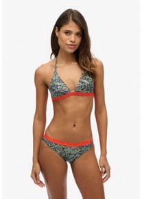 Superdry Damen Bikini-Hose "PRINT CLASSIC BIKINI BOTTOM"grün leaf paisley, casual, Gr. M, bedruckt, Obermaterial: 82% Polyester, 18% Elasthan,