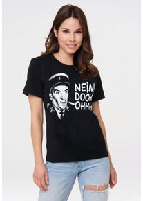 logoshirt Damen T-Shirt "Gendarm von St.-Tropez - Nein Doch Ohhh", schwarz, casual, Gr. XS, bedruckt, 100% Baumwolle, Shirts, mit coolem Print