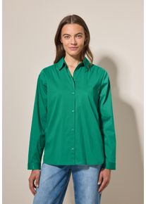 Cecil Damen Hemdbluse, grün, casual, Gr. XL, unifarben, Web, 72% Baumwolle, 25% Polyamid, 3% Elasthan, Blusen, im soften Baumwoll-Mix