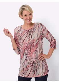 Classic Basics Damen Longshirt "Longshirt", orange, Gr. 56, gemustert, mehrfarbig, 100% Polyester, Shirts