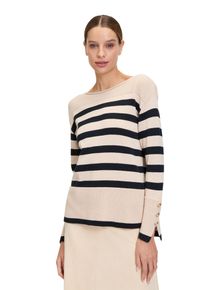 Betty Barclay Damen Strickpullover "Betty Barclay Strickpullover mit Streifen", weiß, casual, Gr. 42, Strick, Obermaterial: 50% Baumwolle, 50%