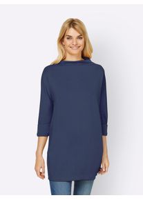 Heine Damen Longshirt "Longshirt", blau, Gr. 48, unifarben, 50% Modal, 44% Polyester, 6% Elasthan, Shirts