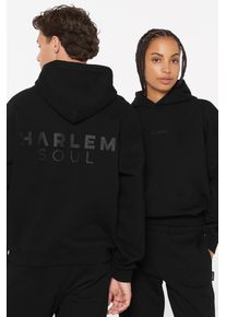 Harlem Soul Herren Kapuzensweatshirt, schwarz, casual, Gr. M, bedruckt, Material: 65% Baumwolle, 35% Polyester, Sweatshirts, mit weicher Innenseite