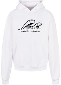 Merchcode Herren Kapuzensweatshirt "Merchcode Herren Summer - Make waves Ultra Heavy Hoody", weiß, Gr. XL, bedruckt, 100% Baumwolle, Sweatshirts