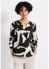 Street One Damen Shirtbluse, grau, casual, Gr. 36, bedruckt, Web, 100% Baumwolle, Blusen, Feel Good Fit
