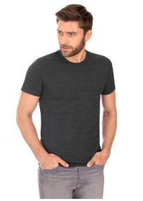 TRIGEMA Herren T-Shirt "TRIGEMA Slim Fit T-Shirt aus DELUXE Baumwolle", grau, Basic, Gr. S, 100% Baumwolle, Shirts