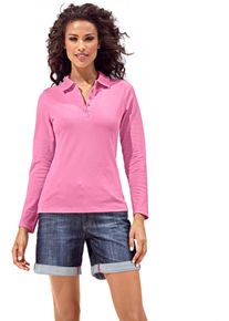 Heine Damen Poloshirt "Poloshirt", pink, Gr. 44, unifarben, 95% Baumwolle, 5% Elasthan, Shirts