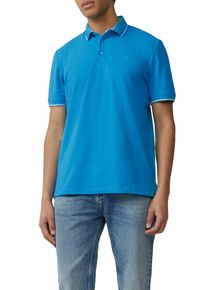 s.Oliver Herren Poloshirt, blau, casual, Gr. S, unifarben, Piquu00e9, Obermaterial: 95% Baumwolle, 5% Elasthan, Shirts, mit Kontrast-Details