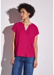 Street One Damen Hemdbluse, lila, casual, Gr. 34, unifarben, Stoff, 100% Viskose, Blusen, aus softer Viskose