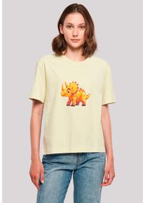 F4NT4STIC Damen T-Shirt "Süßer Triceratops Dinosaurier", gelb, casual, Gr. XXL, Obermaterial: 100% Baumwolle, Shirts, Premium Qualität