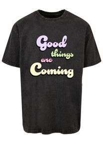 Merchcode Herren T-Shirt "Merchcode Herren Good Things Acid Washed Heavy Oversized Tee", schwarz, casual, Gr. XS, unifarben, 100% Baumwolle, Shirts