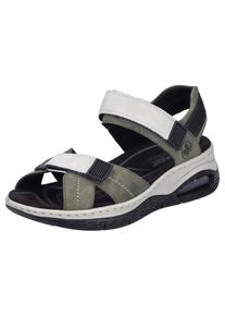 Rieker Damen Trekkingsandale, Gr. 40, grün, Lederimitat, casual, Schuhe, Outdoorsandale, Sommerschuh, Klettschuh mit Rieker Air-Funktion