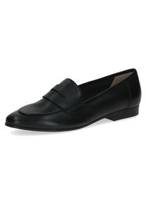 Caprice Damen Slipper, Gr. 37, schwarz, Nappaleder, klassisch, Schuhe, Blockabsatz, Businessschuh, Schlüpfschuh mit Zierriegel