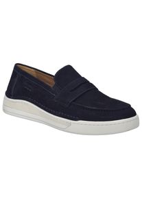 Josef Seibel Herren Slip-On Sneaker "Cleve 08", Gr. 47, blau, Leder, casual, Schuhe, Slipper, Mokassin, Freizeitschuh mit Wechselfußbett