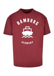 Merchcode Herren T-Shirt "Merchcode Herren Hamburg X Heavy Oversize Tee-BY102", rot, casual, Gr. XL, bedruckt, 100% Baumwolle, Shirts