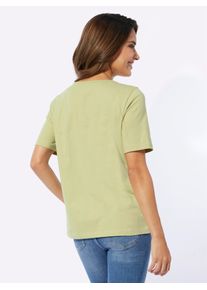 Classic Basics Damen Rundhalsshirt "Rundhals-Shirt", grün, Gr. 46, gemustert, geblümt, bedruckt, metallic, 100% Baumwolle, Shirts