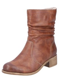 Rieker Damen Winterstiefelette, Gr. 38, braun, Lederimitat, used, klassisch, Schuhe, Boots, Winterboots, Blockabsatz, mit Innenreißverschluss