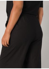 Damen Leinenhose "Yula", schwarz, casual, Gr. 50, Base Level Curvy, Web, Obermaterial: 55% Leinen, 45% Viskose, Hosen