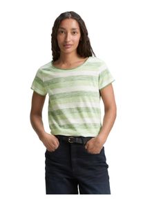 Tom Tailor Damen T-Shirtgrün shading style, casual, Gr. M, bedruckt, Obermaterial: 100% Baumwolle, Shirts, mit All-Over Print