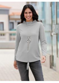 Inspirationen Damen Langarmshirt "Shirt", grau, Gr. 40, unifarben, 66% Polyester, 32% Viskose, 2% Elasthan, Shirts