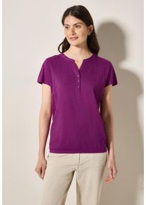 Cecil Damen Tunikashirtanemone pink, casual, Gr. S, unifarben, Web, 100% Baumwolle, Shirts, aus reiner Baumwolle