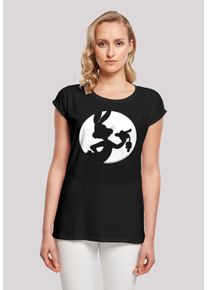 F4NT4STIC Damen T-Shirt "Looney Tunes Bugs Bunny Silhouette Breast Print", schwarz, casual, Gr. XL, Obermaterial: 100% Baumwolle, Shirts, Print