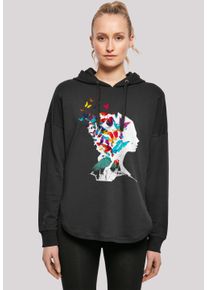 F4NT4STIC Damen Kapuzenpullover "Schmetterling Silhouette OVERSIZE HOODIE", schwarz, casual, Gr. L, Obermaterial: 100% Baumwolle, Pullover, Print